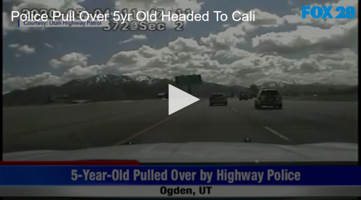 2020-05-05 Police Pull Over 5yr Old Headed To Cali FOX 28 Spokane