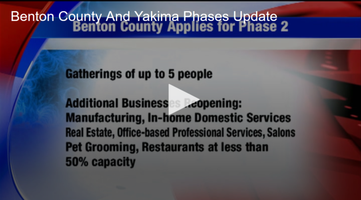 2020-06-03 Benton and Yakima County COVID Phases Update Fox 11 Tri Cities Fox 41 Yakima