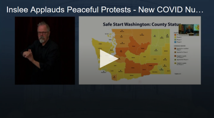 2020-06-04 Inslee Applauds Peaceful Protests – New COVID Numbers Fox 11 Tri Cities Fox 41 Yakima
