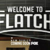 welcome to flatch new series logo graphic with white letters against a background of mini blinds