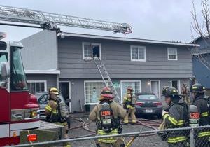 Crews work to put out apartment fire in Kennewick Saturday