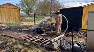 Fire in Benton County caused by straw spontaneously igniting