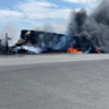 Hay truck burning south of Prosser