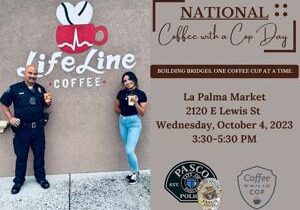 Pasco Police holding Coffee with a Cop Day event