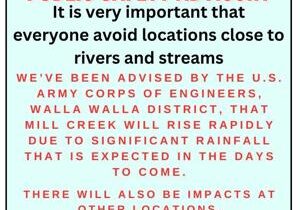 Walla Walla officials advise staying away from rivers, streams