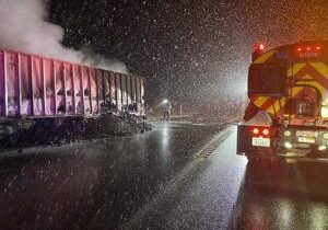 Sugar beet truck fire closes eastbound SR 14 near Paterson