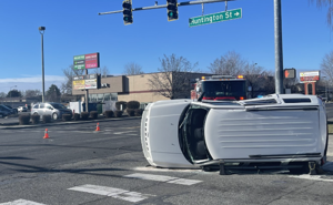 Rollover briefly blocks Kennewick intersection, no injuries reported
