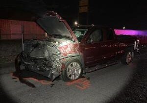 Police suspect several factors in crash on early Saturday morning that injured one