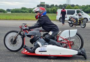 Best friends set bike and sidecar land speed record