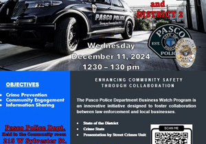 Pasco PD’s business watch community meeting set for Dec. 11