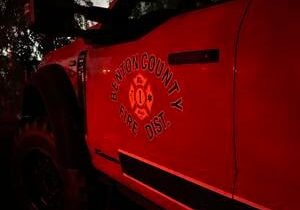 Crews on scene of a trailer fire in Finley