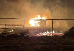 Wildfire destroys structures, scorches vegetation in Finley