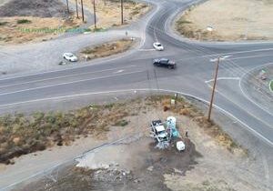 Single-vehicle collision causes irrigation leak on Taylor Flats Road