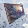 New glass shelter blends right into the rocks of mountain